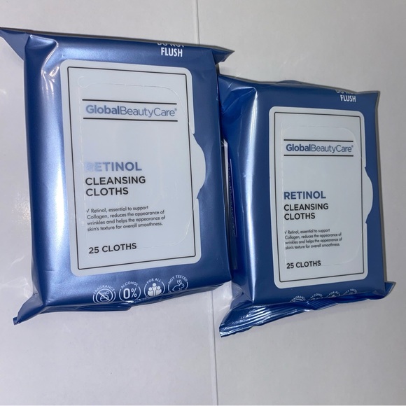 2 pk global beauty care retinol cleansing clothes wipes NEW - Picture 4 of 9